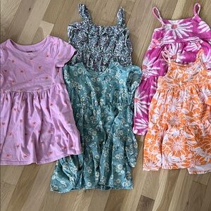 Cat & Jack Light Pink Tee with Colorful Stripes